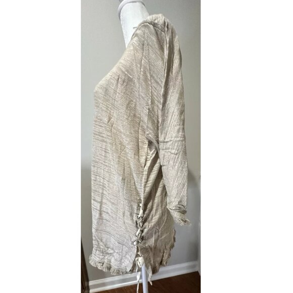 Hayden Los Angeles Bow Fringe Sand Top Sz S NWT - Picture 4 of 4
